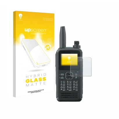 Face avant d’un emballage produit avec le logo de la marque upscreen. À côté, l’appareil Kenwood TH-D75E D-Star est représenté