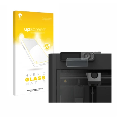 Face avant d’un emballage produit avec le logo de la marque upscreen. À côté, l’appareil Bambu Lab P1S 3D Printer est représen