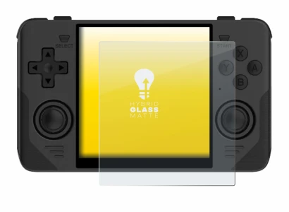 Image de l'appareil Powkiddy RGB30 avec une grande variété de protections d'écran.