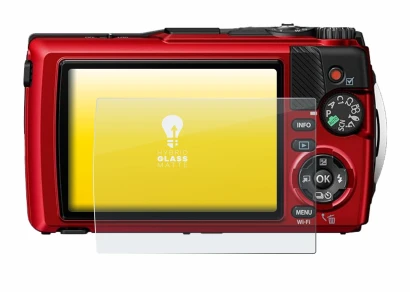 Image de l'appareil Olympus OM System Tough TG-7 avec une grande variété de protections d'écran.