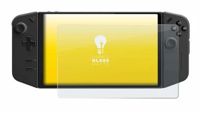 Image de l'appareil Lenovo Legion Go avec une grande variété de protections d'écran.