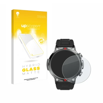 Face avant d’un emballage produit avec le logo de la marque upscreen. À côté, l’appareil IFMDA S100 1.45" est représenté avec 