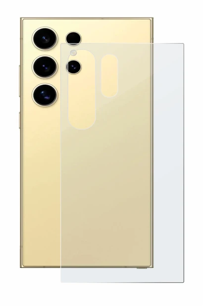 Image de l'appareil Samsung Galaxy S24 Ultra (Arrière) avec une grande variété de protections d'écran.