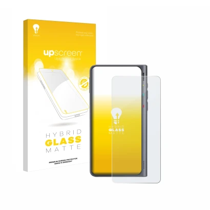 Face avant d’un emballage produit avec le logo de la marque upscreen. À côté, l’appareil Timekettle Fluentalk T1 est représent