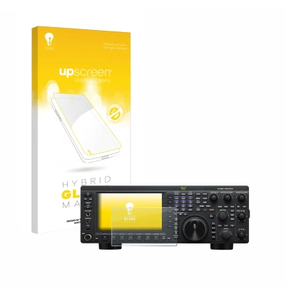 Face avant d’un emballage produit avec le logo de la marque upscreen. À côté, l’appareil Kenwood TS-890S est représenté avec l