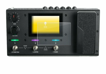 Image de l'appareil Headrush MX5 avec une grande variété de protections d'écran.