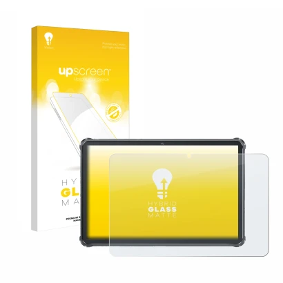 Face avant d’un emballage produit avec le logo de la marque upscreen. À côté, l’appareil Oukitel RT8 est représenté avec la pr
