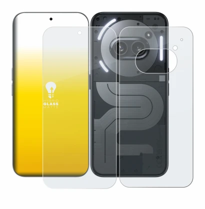 Image de l'appareil Nothing Phone (2a) Plus (Avant+Arrière) avec une grande variété de protections d'écran.