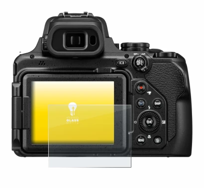 Image de l'appareil Nikon Coolpix P1100 avec une grande variété de protections d'écran.