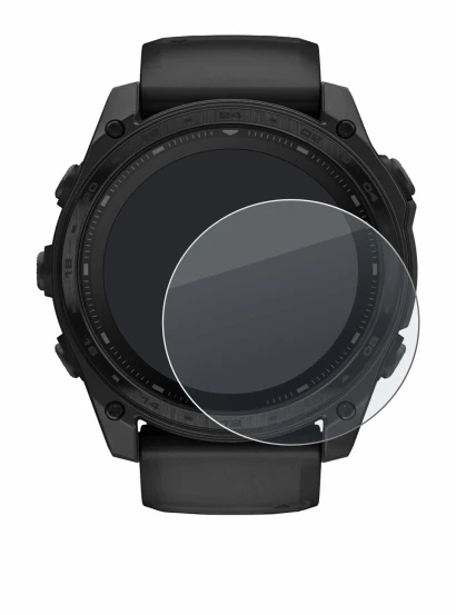 Image de l'appareil Garmin Tactix 8 Solar (51 mm) avec une grande variété de protections d'écran.