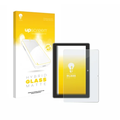 Face avant d’un emballage produit avec le logo de la marque upscreen. À côté, l’appareil Lenovo Tab TB311 XU est représenté av