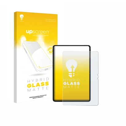 Face avant d’un emballage produit avec le logo de la marque upscreen. À côté, l’appareil Blackview MEGA 3 est représenté avec 