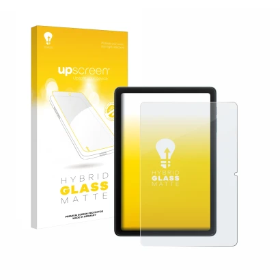 Face avant d’un emballage produit avec le logo de la marque upscreen. À côté, l’appareil Blackview Tab 20 WiFi est représenté 