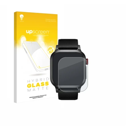 Face avant d’un emballage produit avec le logo de la marque upscreen. À côté, l’appareil Haylou Iron Neo 1.95" est représenté 