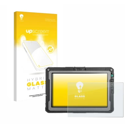 Face avant d’un emballage produit avec le logo de la marque upscreen. À côté, l’appareil Getac ZX10 G2 est représenté avec la 