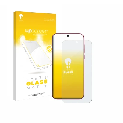 Face avant d’un emballage produit avec le logo de la marque upscreen. À côté, l’appareil Oppo Find X9 est représenté avec la p