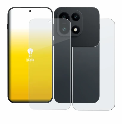 Image de l'appareil OnePlus 15 (Avant+Arrière) avec une grande variété de protections d'écran.