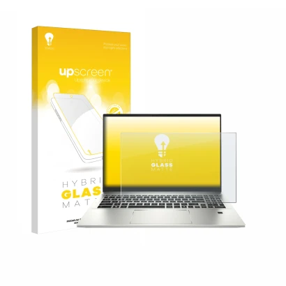 Face avant d’un emballage produit avec le logo de la marque upscreen. À côté, l’appareil MSI Prestige A16 AI+ est représenté a