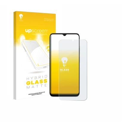Face avant d’un emballage produit avec le logo de la marque upscreen. À côté, l’appareil Doogee Note 56X est représenté avec l