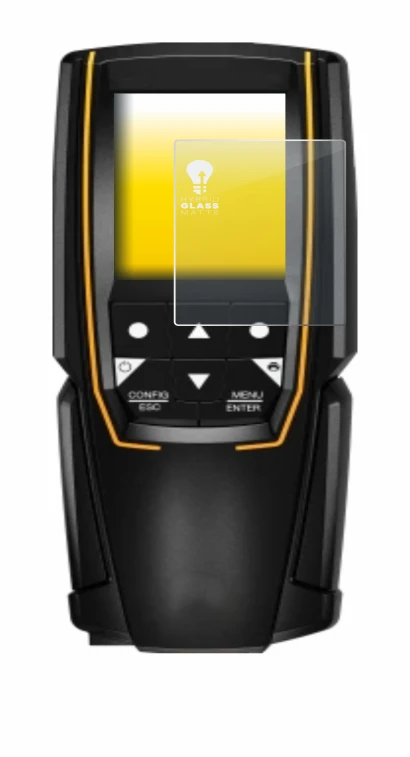 Image de l'appareil Testo 310 (2e Gen.) avec une grande variété de protections d'écran.