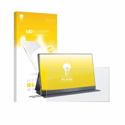 Face avant d’un emballage produit avec le logo de la marque upscreen. À côté, l’appareil CUIUIC GS156B2 est représenté avec la