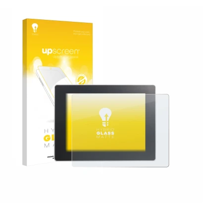 Face avant d’un emballage produit avec le logo de la marque upscreen. À côté, l’appareil Weintek cMT3092X est représenté avec 