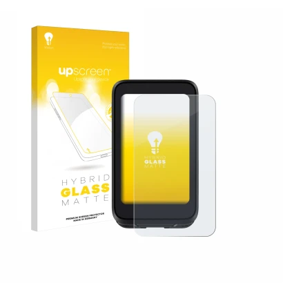 Face avant d’un emballage produit avec le logo de la marque upscreen. À côté, l’appareil igpsport BiNavi Air est représenté av