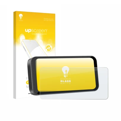 Face avant d’un emballage produit avec le logo de la marque upscreen. À côté, l’appareil Carpuride W603B 6.3" est représenté a