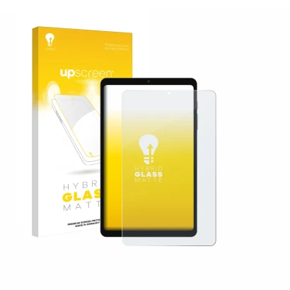 Face avant d’un emballage produit avec le logo de la marque upscreen. À côté, l’appareil Blackview Link 2 8.68" est représenté