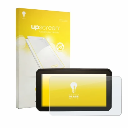 Face avant d’un emballage produit avec le logo de la marque upscreen. À côté, l’appareil Interphone Sync55B est représenté ave