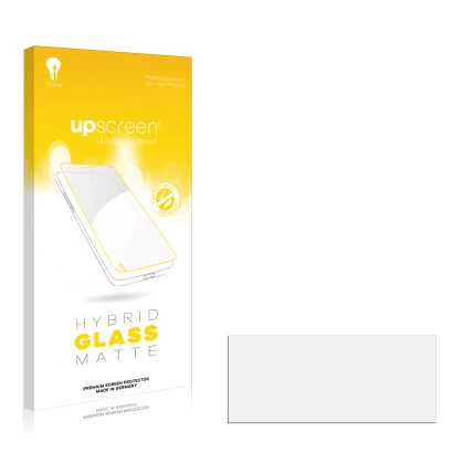 Face avant d’un emballage produit avec le logo de la marque upscreen. À côté se trouve la protection d’écran correspondante.