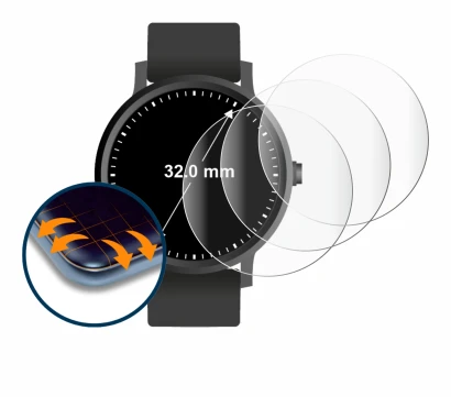 Image de l'appareil Montres (Circulaire, ø: 32 mm) avec une grande variété de protections d'écran.