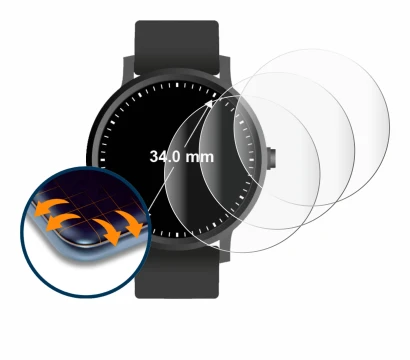 Image de l'appareil Montres (Circulaire, ø: 34 mm) avec une grande variété de protections d'écran.
