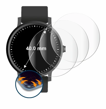 Image de l'appareil Montres (Circulaire, ø: 40 mm) avec une grande variété de protections d'écran.