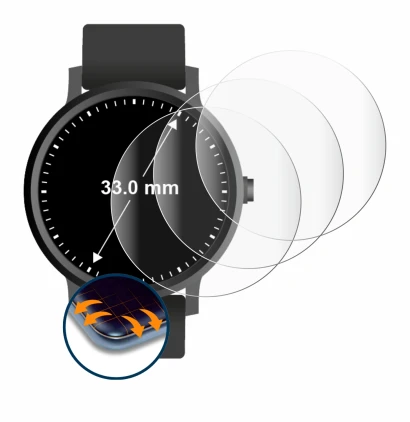 Image de l'appareil Montres (Circulaire, ø: 33 mm) avec une grande variété de protections d'écran.