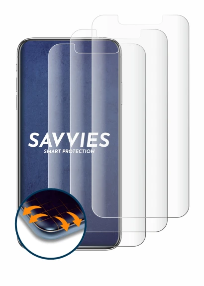 Image de l'appareil Apple iPhone Xs Max avec une grande variété de protections d'écran.