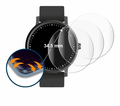 Image de l'appareil Montres (Circulaire, ø: 34.5 mm) avec une grande variété de protections d'écran.