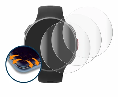 Image de l'appareil Polar Vantage V avec une grande variété de protections d'écran.