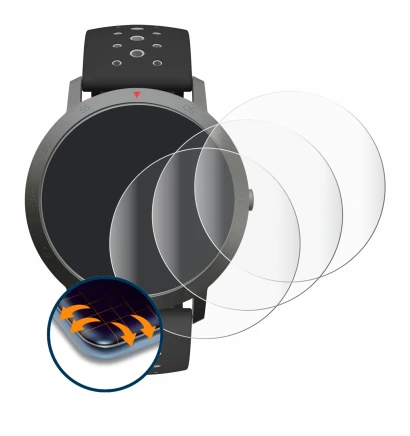 Image de l'appareil Withings Steel HR Sport (40 mm) avec une grande variété de protections d'écran.