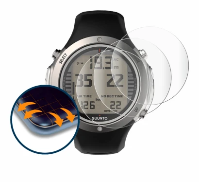 Image de l'appareil Suunto D6I Novo avec une grande variété de protections d'écran.