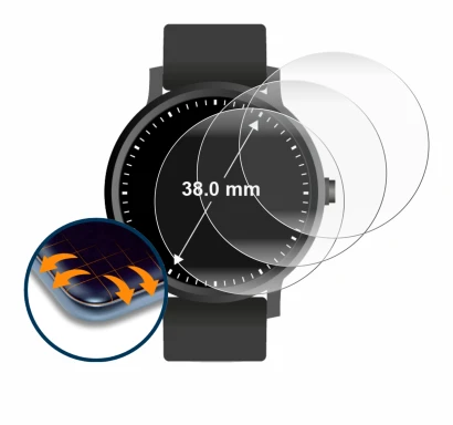 Image de l'appareil Circulaire Displays (ø: 38 mm) avec une grande variété de protections d'écran.