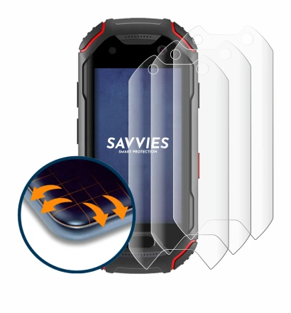 Image de l'appareil Unihertz Atom avec une grande variété de protections d'écran.