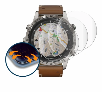 Image de l'appareil Garmin Marq Adventurer avec une grande variété de protections d'écran.