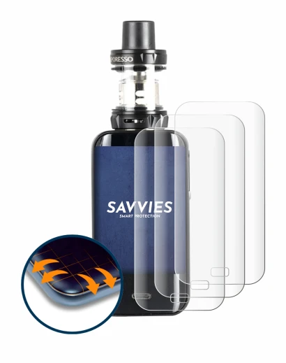 Image de l'appareil Vaporesso Luxe avec une grande variété de protections d'écran.