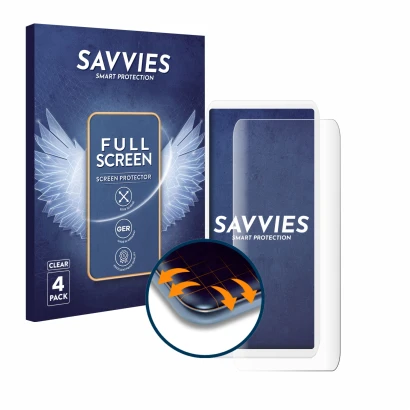 Face avant d’un emballage produit avec le logo de la marque Savvies. À côté, l’appareil SumUp Air est représenté avec la prote