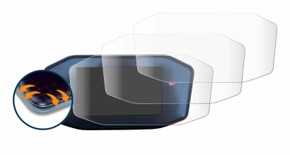 Image de l'appareil KTM 790 Duke avec une grande variété de protections d'écran.