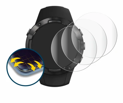 Image de l'appareil Suunto 5 avec une grande variété de protections d'écran.