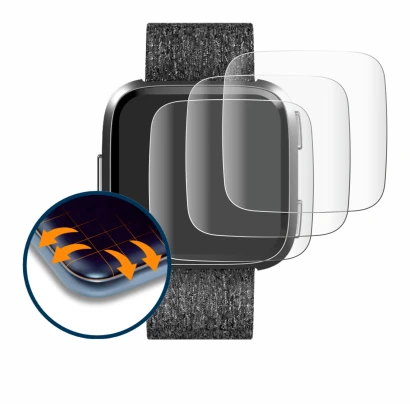 Image de l'appareil Fitbit Versa Special Edition avec une grande variété de protections d'écran.