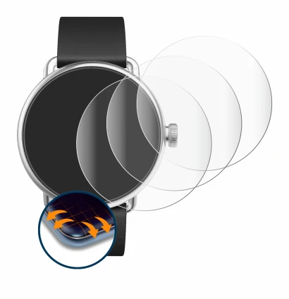 Image de l'appareil Withings ScanWatch (38 mm) avec une grande variété de protections d'écran.