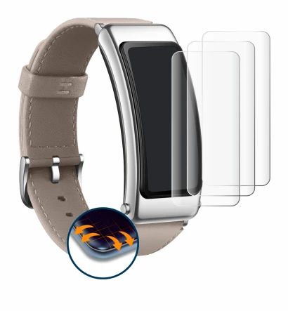 Image de l'appareil Huawei TalkBand B6 avec une grande variété de protections d'écran.
